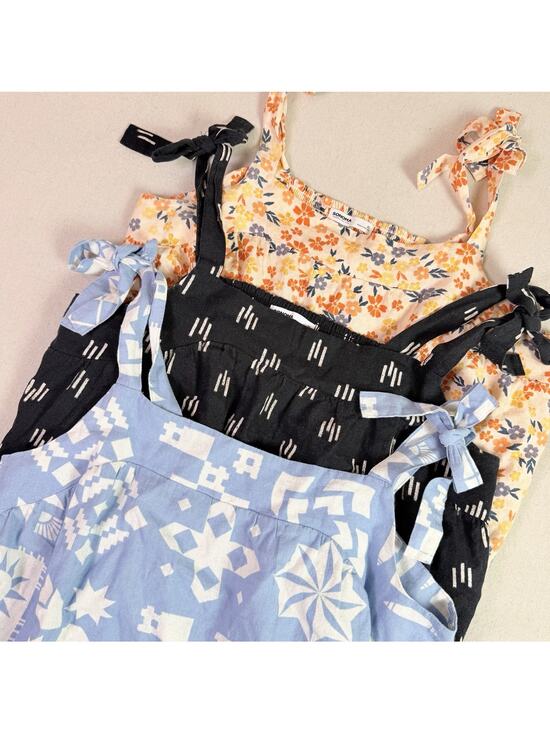 Sonoma Tops - Sonoma Tie Strap Tank Tops Linen Blend Lot of 3 Women's XL Floral Geometric Boho